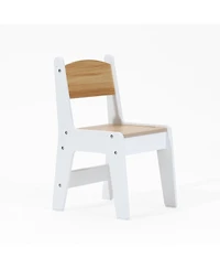 LuxenHome Children Play Table with Bookcase and 2 Chairs Set