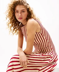Tommy Hilfiger x Sofia Richie Grainge Women's Striped Smocked-Bodice Maxi Dress