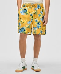 Mode of One Men's Blurred Floral Relaxed-Fit 6-1/2" Shiny Twill Shorts, Exclusively at Macy's