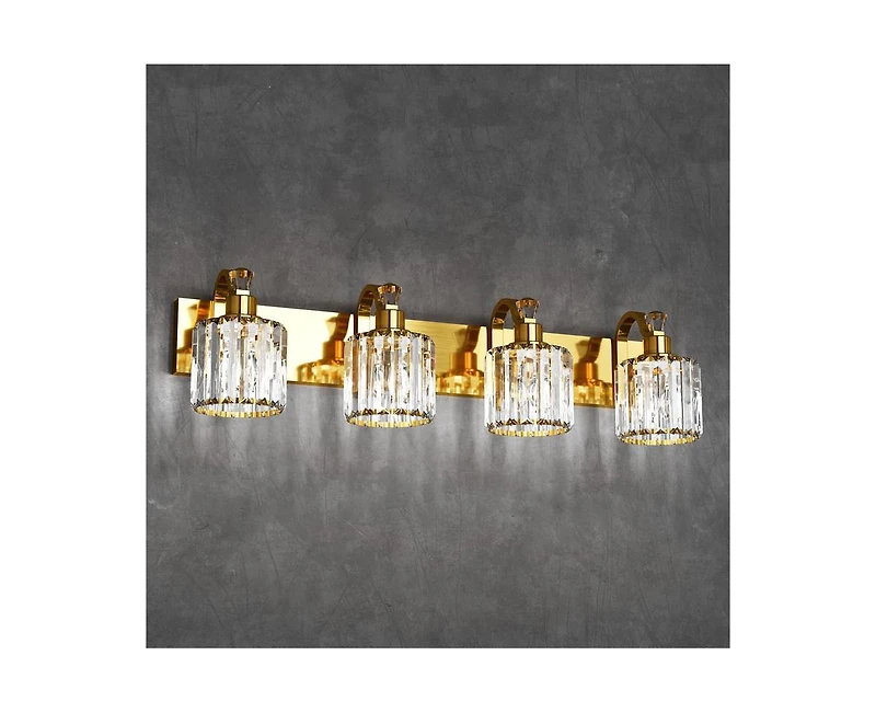 gaomon Modern Crystal Bathroom Vanity Lights Gold Bathroom Light Fixtures Crystal Vanity Shower Lights Over Mirror
