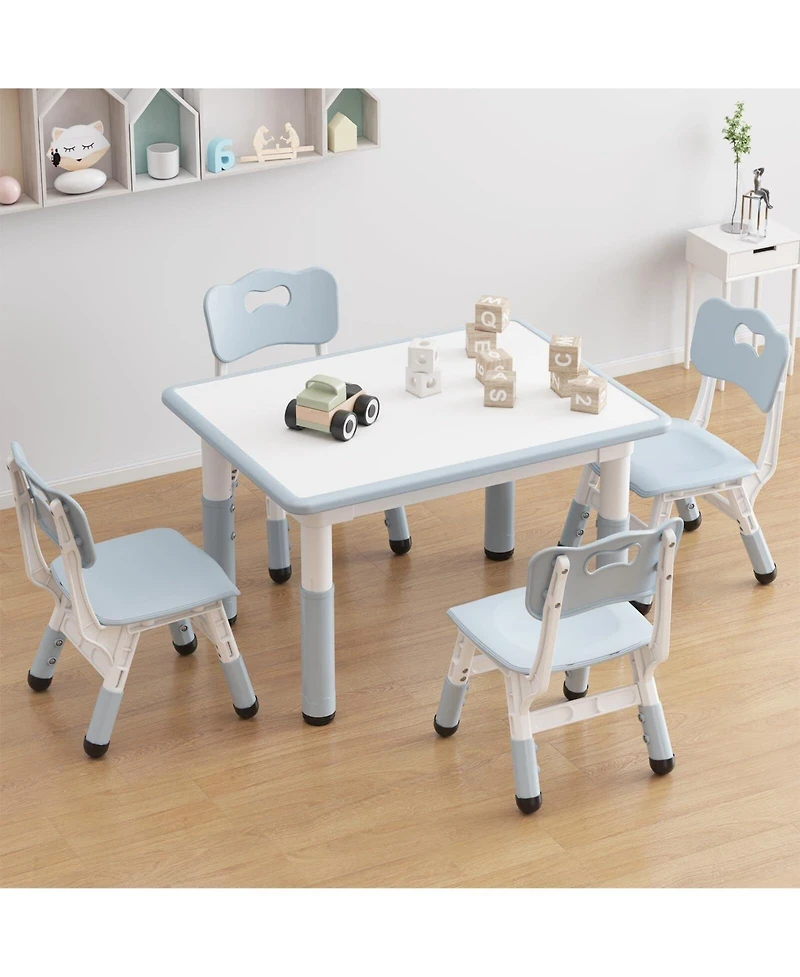 gaomon Adjustable Kids Table & 4 Ergonomic Chairs Set