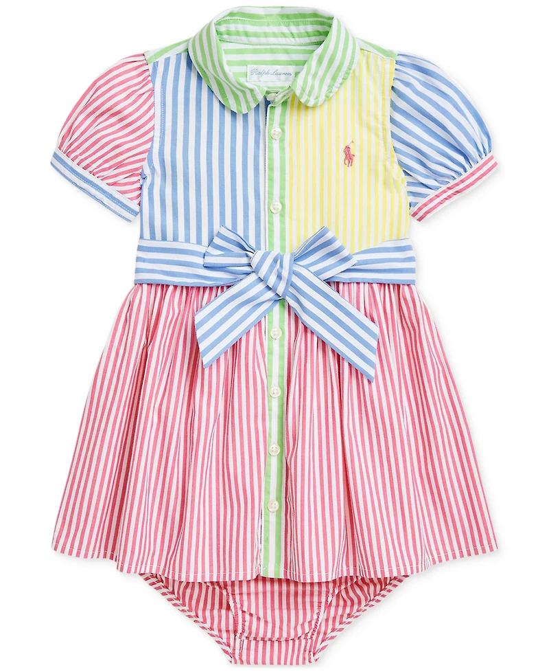 Polo Ralph Lauren Baby Girls Striped Color-Blocked Dress