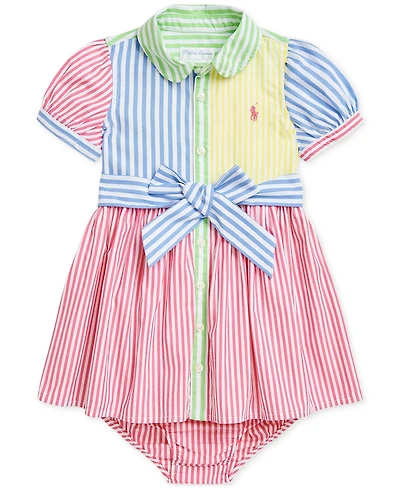 Polo Ralph Lauren Baby Girls Striped Color-Blocked Dress