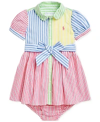 Polo Ralph Lauren Baby Girls Striped Color-Blocked Dress