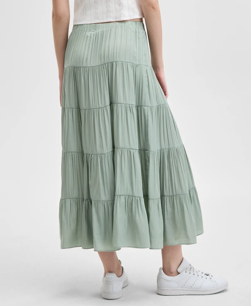 And Now This Women's Pull-On Tiered Maxi Skirt