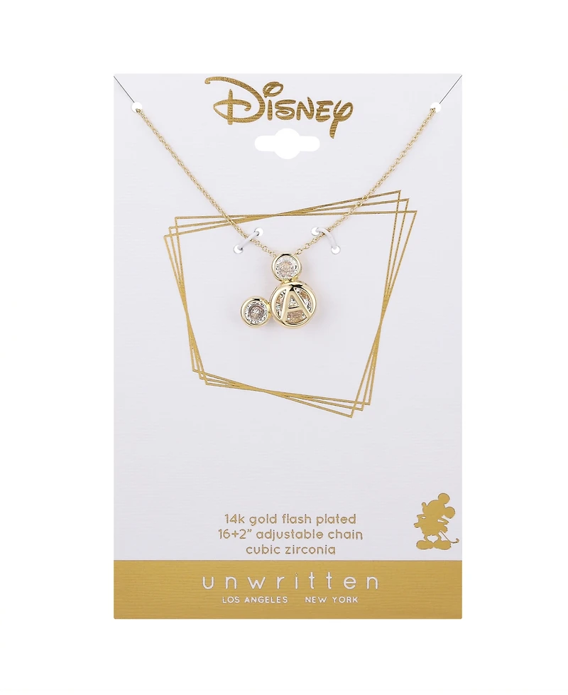 Disney Cubic Zirconia Mickey Mouse Dream Initial Pendant Necklace