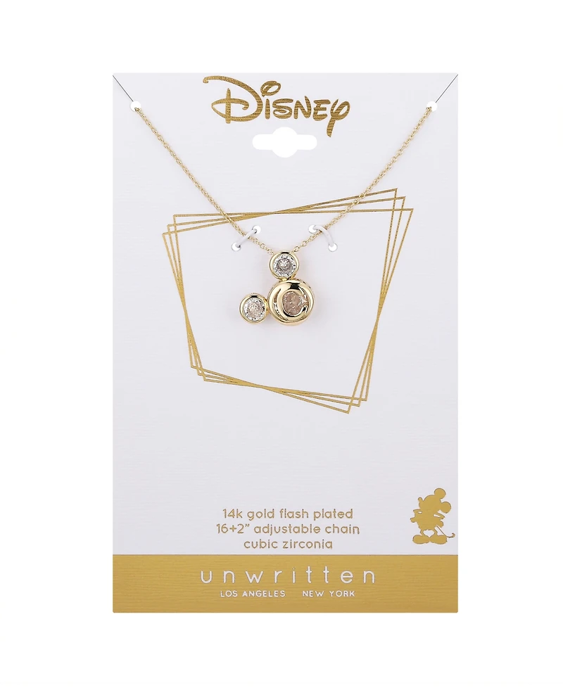 Disney Cubic Zirconia Mickey Mouse Dream Initial Pendant Necklace