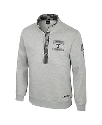 Colosseum Men's Heather Gray Tennessee Volunteers Oorah Oht Military Appreciation Fleece Quarter-Zip Jacket