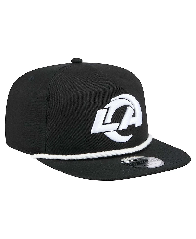 New Era Men's Black Los Angeles Rams B-Dub Golfer Snapback Hat