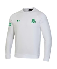 Under Armour Men's White Notre Dame Fighting Irish 2024 Irish Wear Green All Fight Rival Fleece Pullover Sweatshirt