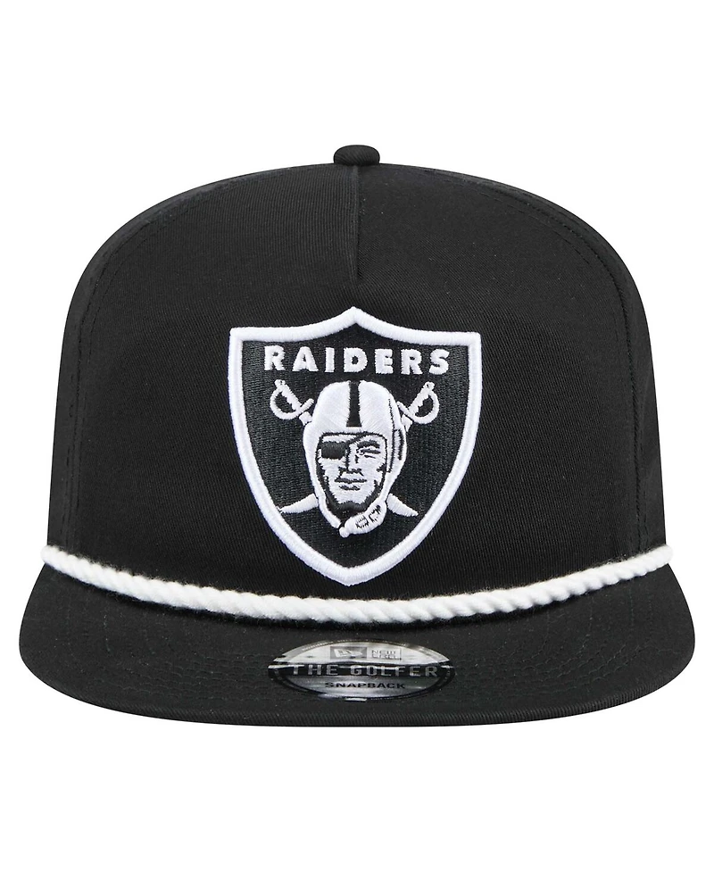 New Era Men's Black Las Vegas Raiders B-Dub Golfer Snapback Hat