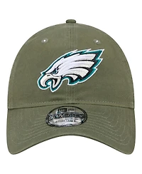 New Era Men's Olive Philadelphia Eagles Main 9TWENTY Adjustable Hat