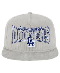 New Era Men's Gray Los Angeles Dodgers Corduroy Golfer Snapback Hat