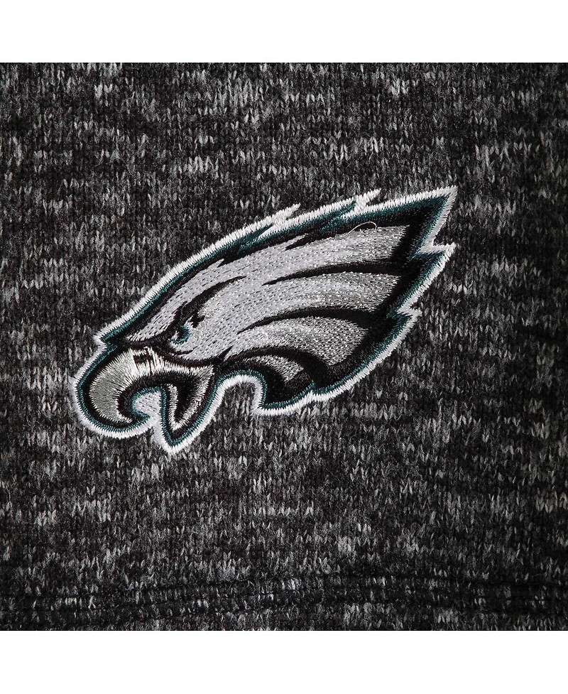 Antigua Men's Heather Black Philadelphia Eagles Fortune Quarter-Zip Pullover Jacket