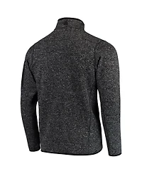 Antigua Men's Heather Black Green Bay Packers Fortune Quarter-Zip Pullover Jacket