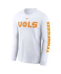 Nike Men's White Tennessee Volunteers Basketball Icon Two-Hit Long Sleeve T-Shirt