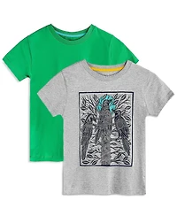 Mightly Toddler Girls Fair Trade Organic Cotton Graphic Short Sleeve T-Shirt 2-pack