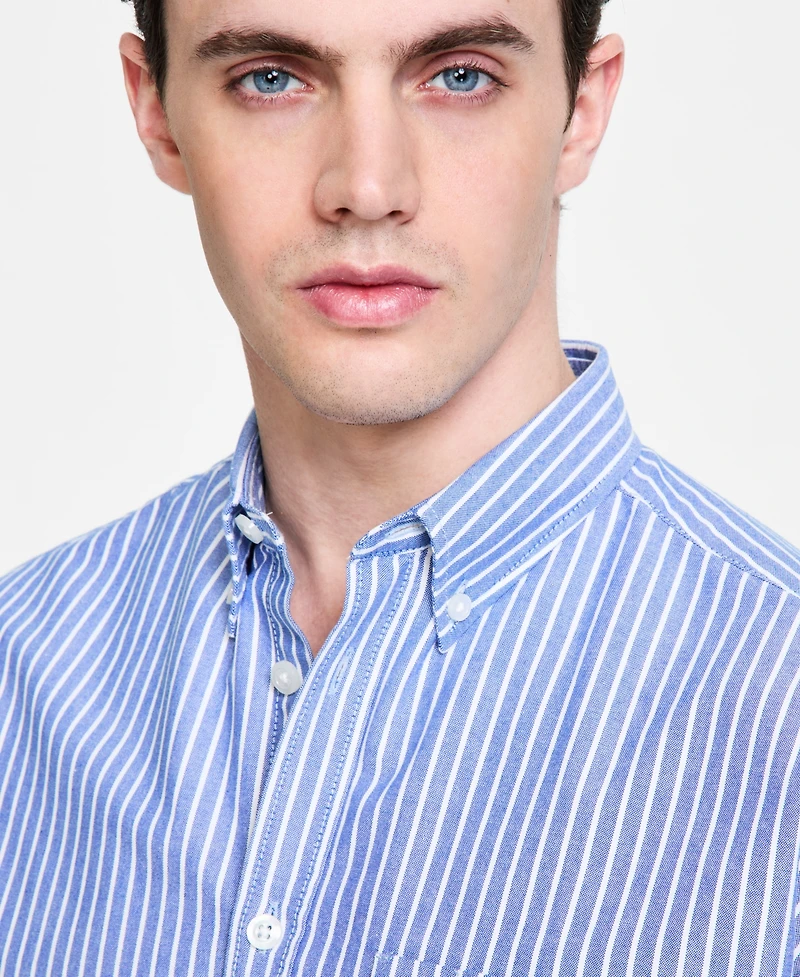 Hugo by Boss Men's Oversized-Fit Stripe Shirt