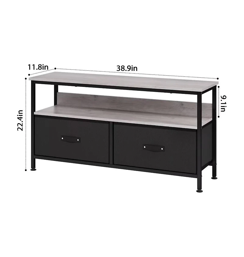 gaomon Dresser Tv Stand for Bedroom,TV Console with Drawers, 2 Drawers Entertainment Center with Open Shelf, Media Console for 50 Inch TV, Dresser wit
