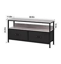 gaomon Dresser Tv Stand for Bedroom,TV Console with Drawers, 2 Drawers Entertainment Center with Open Shelf, Media Console for 50 Inch TV, Dresser wit