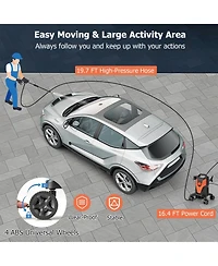 Mecale 2400 Psi Electric Pressure Washer with 4 Universal Wheels