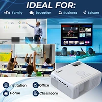 Impecca 180” Home Theater Projector, 200 Ansi Lumens, 720P, Protective Case+Accessory Kit