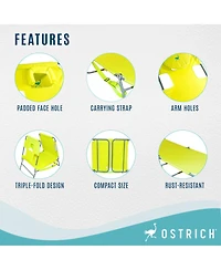 Ostrich Chaise Lounge, Facedown Beach Camping Pool Tanning Chair, Lime Green