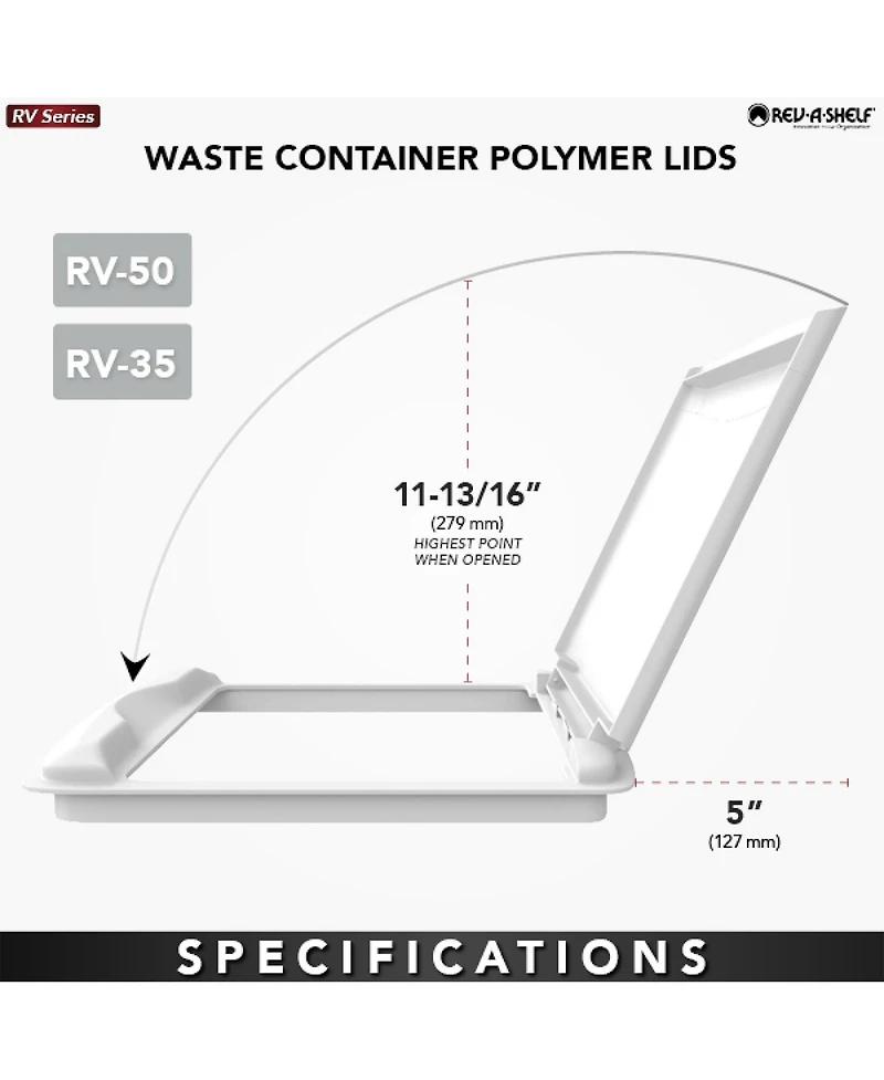 Rev-a-Shelf 35 Qt Trash Can Replacement Lid, Gray, Rv-35-lid-13-1-40 (2 Pack)