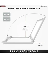Rev-a-Shelf 35 Qt Trash Can Replacement Lid, Gray, Rv-35-lid-13-1-40 (2 Pack)