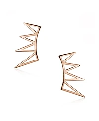 Bling Jewelry Boho Minimalist Geometric Ear Cuff Cartilage Spike Earrings Sterling Silver
