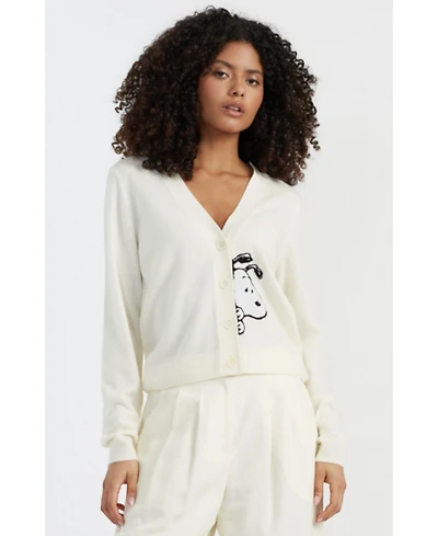Chinti & Parker Women's Chinti Meets Peanuts Snoopy Peek Pocket Wool Cashmere Cardigan