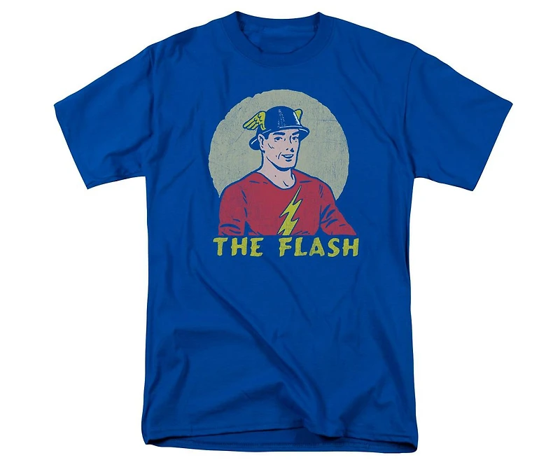 Dc Flash Mens Comics Faded Circle Short Sleeve Adult Tee / T-Shirt