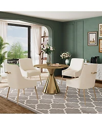 Round Gold Stainless Steel Dining Table