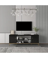 Versatile Tv Stand with Elegant Honeycomb Design and Ample Storage