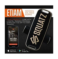 Squatz Wooden Balance Board with Glide Roller for Standing Desk and Core Workouts