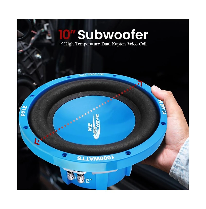 Pyle 10-Inch Car Subwoofer, 1000 Watts, Dual Voice Coil (Dvc)