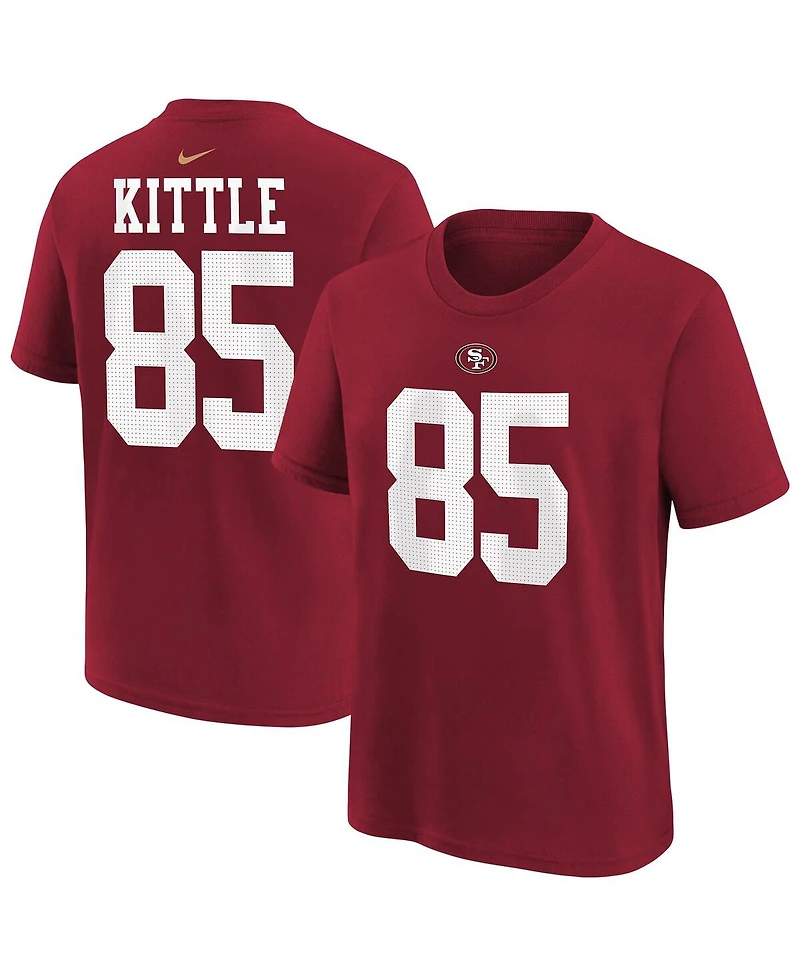 Nike Big Boys and Girls George Kittle Scarlet San Francisco 49ers Player Name Number T-Shirt