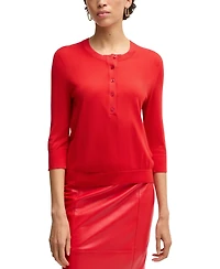 Boss by Hugo Women's Merino Wool Henley Sweater
