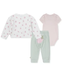 Huggies Baby Girls Turn Me Around Cotton Jacket, Bodysuit & Pants, 3-Piece Set