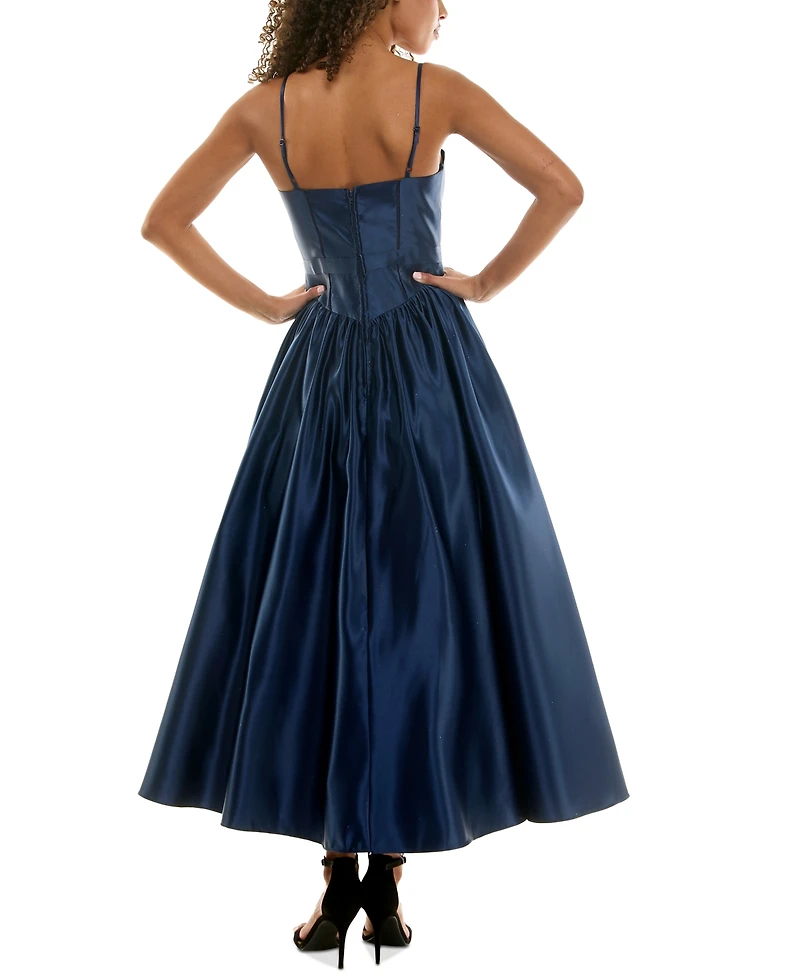 B Darlin Juniors' Square-Neck Sleeveless Fit & Flare Dress