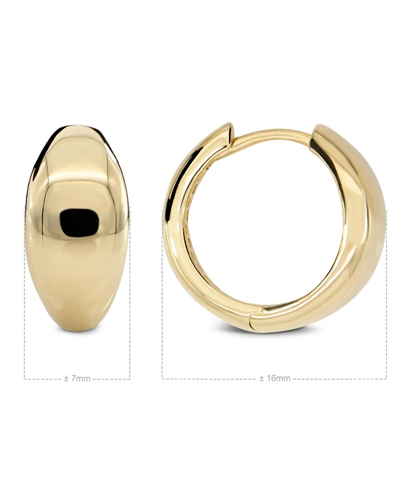 Devata Dome Hoop Earrings in 14K Gold, approx. 4.2 grams.