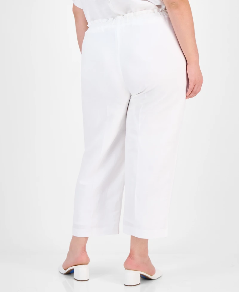 Anne Klein Plus Drawstring High-Rise Pants