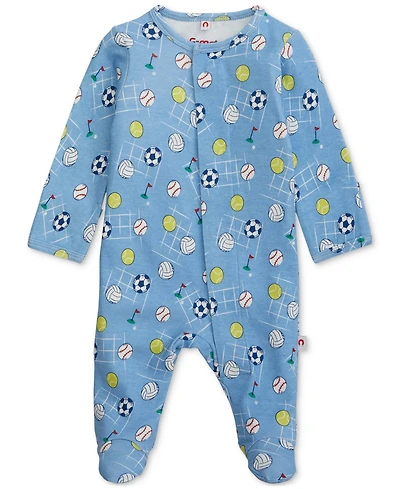 Easy = Magnetic Close Baby Cotton Magnetic Footed Coverall
