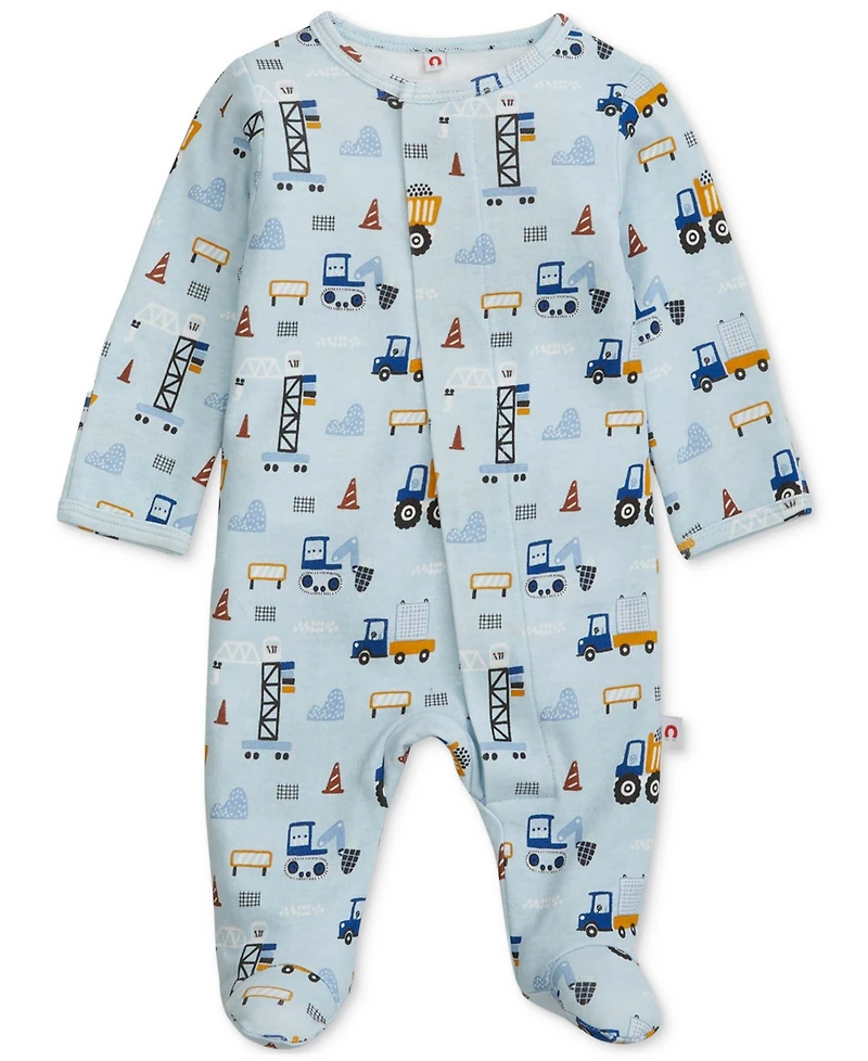 Easy = Magnetic Close Baby Cotton Footed Coverall