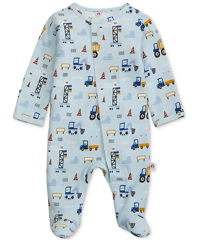 Easy = Magnetic Close Baby Cotton Footed Coverall