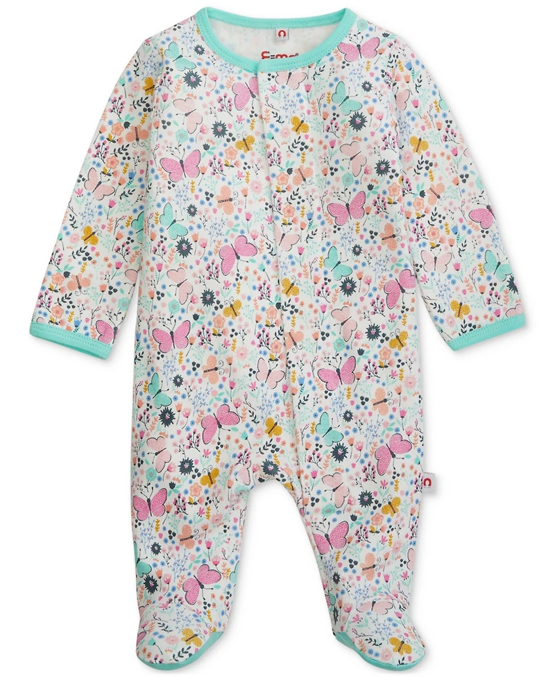 Easy = Magnetic Close Baby Cotton Footed Coverall