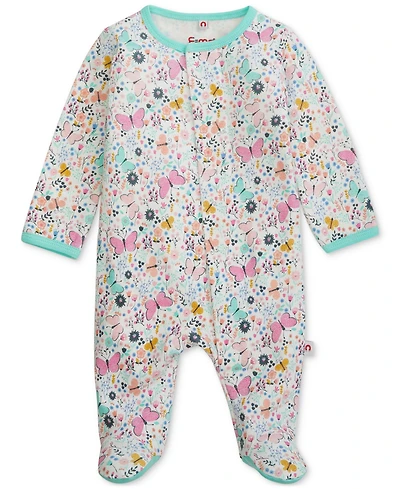 Easy = Magnetic Close Baby Cotton Footed Coverall