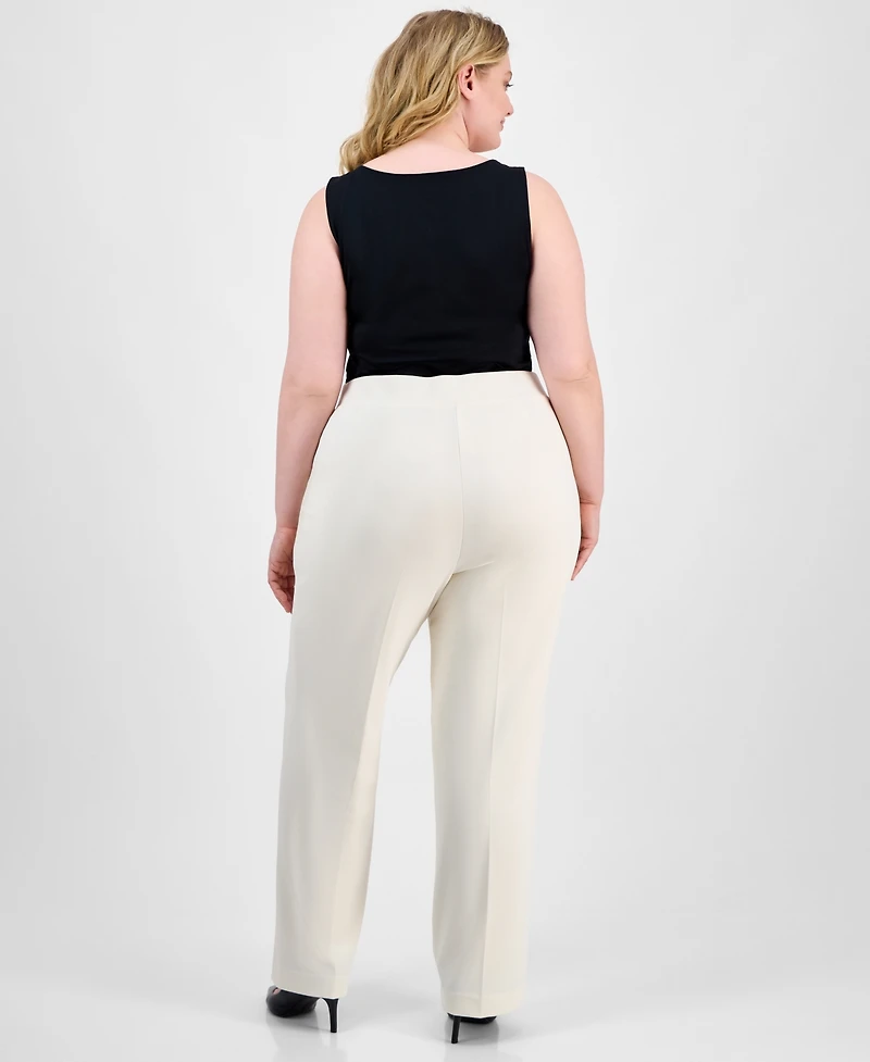 Ak Anne Klein Plus Size Pull-On Wide-Leg Pants