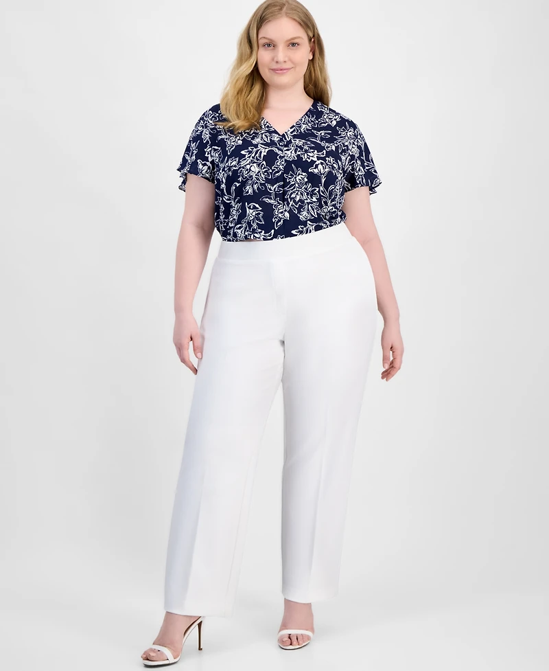 Ak Anne Klein Plus Pull-On Pants