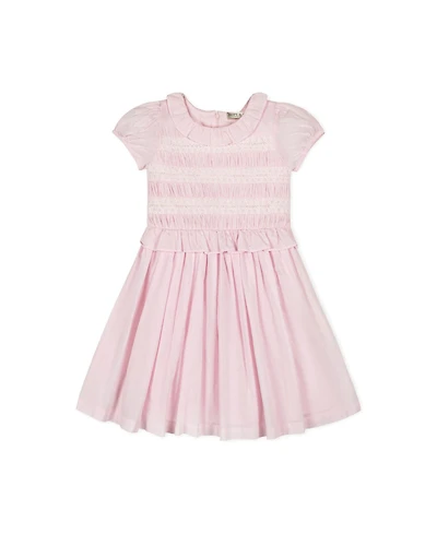 Hope & Henry Big Girls Puff Sleeve Smocked Party Dress with Ruffle Collar